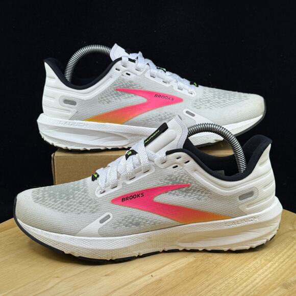 Brooks Launch 9 Women’s Size 8.5 White Pink Nightlife Running Shoes 1203731B148 - Picture 1 of 10